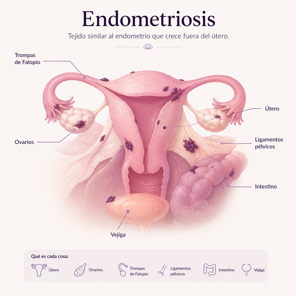Qué es la Endometriosis imagen diagrama de endometriosis
